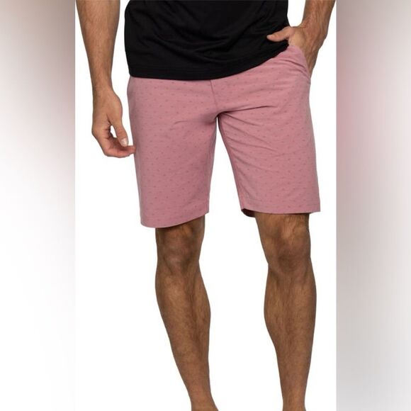 NEW Travis Mathew Men's Heather Red Flat Front Shorts | 40 - Picture 5 of 7